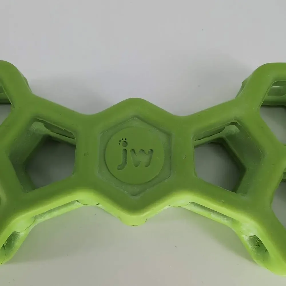 JW Pet Hol-ee Bone Lime Green Puppy Dog Toy / Puzzle / Chew Treat Toy - GUC